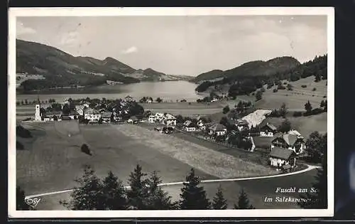 AK Fuschl am See, Salzkammergut, Ortspartie mit Kirche