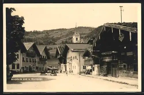 AK Wagrain, Marktplatz mit Gasthaus