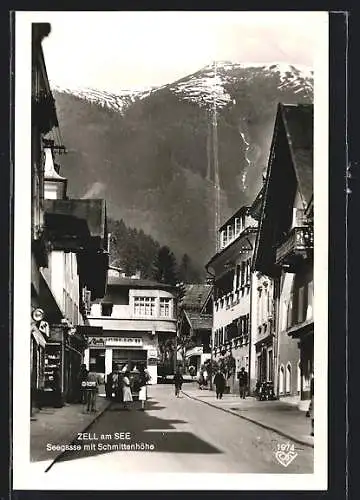 AK Zell am See, Seegasse mit Schmittenhöhe