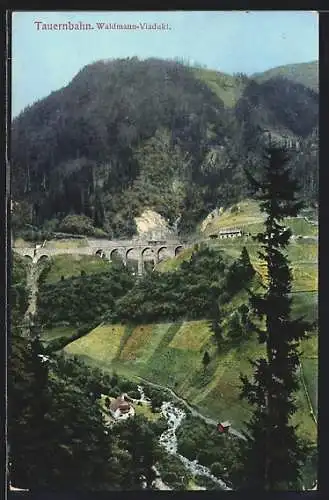 AK Mallnitz, Waldmann-Viadukt der Tauernbahn