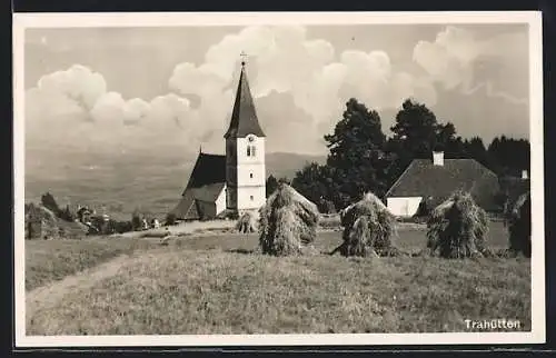 AK Trahütten, Ortsansicht mit Kirche