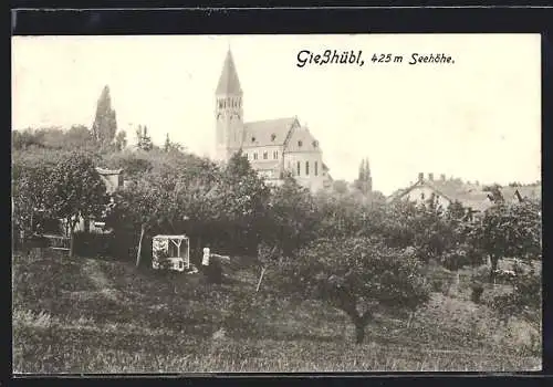 AK Giesshübl, Blick auf Kirche