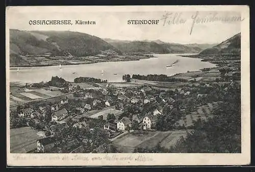 AK Steindorf, Ortsansicht mit Ossiachersee