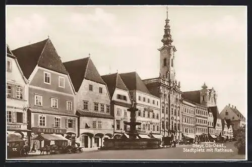 AK Steyr, Stadtplatz mit Rathaus