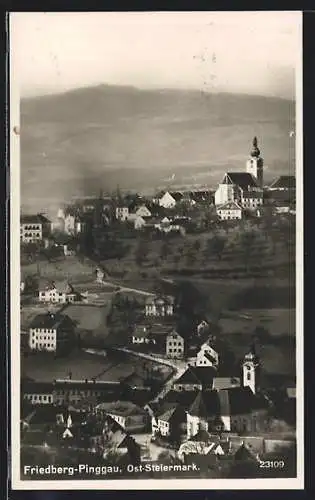 AK Friedberg /Pinggau, Ortsansicht von oben