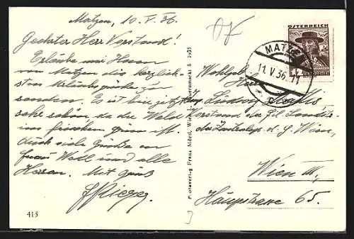 AK Matzen, Ortspartie mit Burg