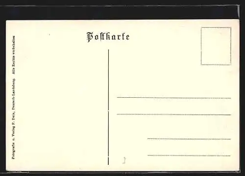 AK Deutsch-Landsberg, Ortsansicht mit Umgebung aus der Vogelschau