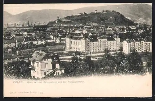 AK Graz, Schlossberg von der Roseggerwarte aus