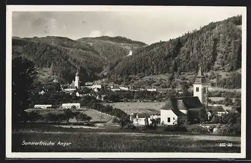 AK Anger, Ortsansicht mit Kirche und Umgebung