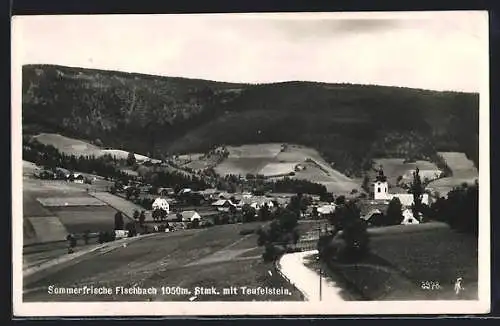 AK Fischbach, Ortsansicht mit Kirche