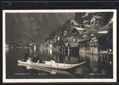 AK Hallstatt, Ortsansicht mit Bootspartie