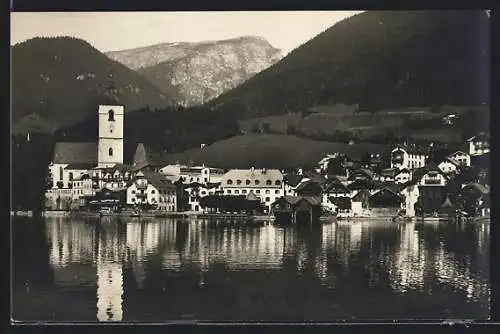 AK St. Wolfgang, Panorama mit Schafberg