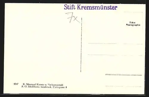 AK Kremsmünster, Eingang ín das Stift