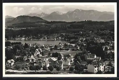 AK Velden am Wörthersee, Teilansicht mit Bergen