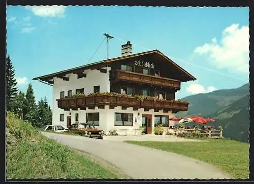 AK Ried /Zillertal, Gasthof Schönblick Schweiberer, von der Strasse gesehen