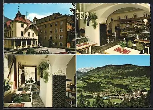 AK Schwarzach im Pongau, Cafe-Konditorei Haller, Ortsansicht