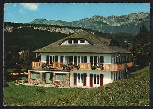 AK Bad Goisern, Pension Haus Elisabeth mit Bergpanorama