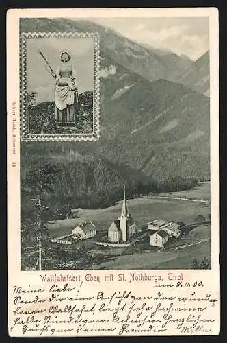 AK Eben am Achensee, Ortspartie mit Kirche St. Nothburga