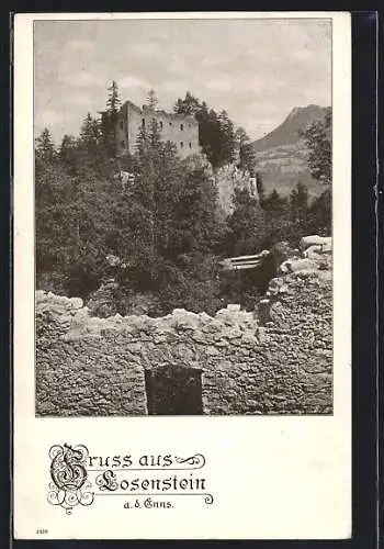 AK Losenstein / Enns, Blick auf die Ruine