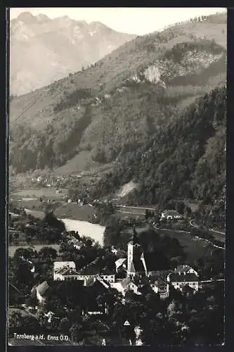 AK Ternberg a. d. Enns, Panoramablick auf Ort und Gebirge
