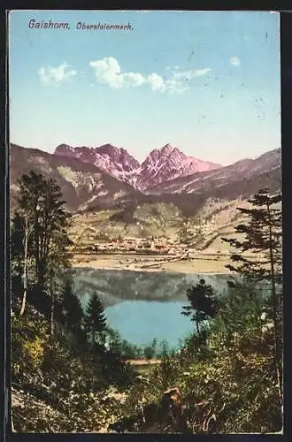 AK Gaishorn /Obersteiermark, Teilansicht mit Bergen