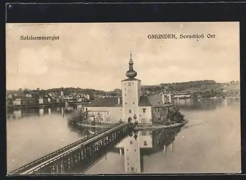 AK Gmunden, Salzkammergut, Seeschloss Ort