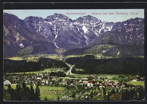 AK Goisern, Salzkammergut, Teilansicht mit dem Kalmberg