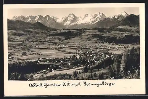 AK Windisch Garsten, Teilansicht mit dem Totengebirge