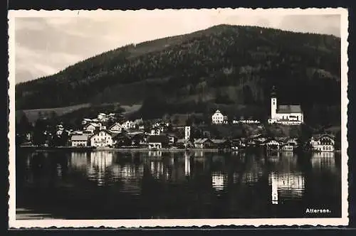 AK Attersee, Teilansicht mit Kirche