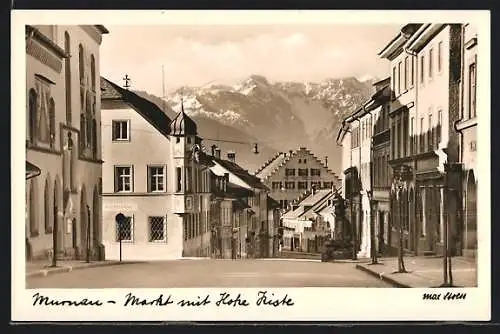 AK Murnau / Obb., Gasthof Angerbräu am Markt und Hohe Kiste