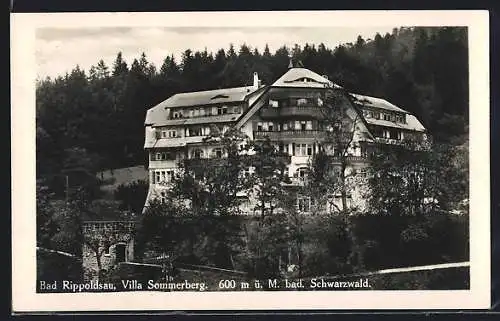 AK Bad Rippoldsau /Bad. Schwarzwald, Hotel Villa Sommerberg