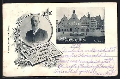 AK Alt-Frankfurt, Der Römer, Porträt Mellin