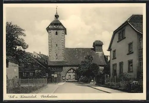 AK Zell am Harmersbach, Strassenpartie am Storchenturm