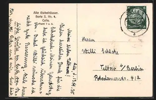 AK Celle, Alte Giebelhäuser, Markt 7 und 8