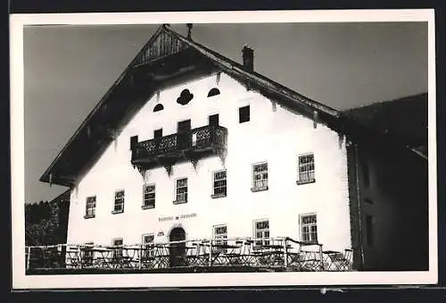 AK Freilassing, Gasthaus Reiteralm mit Terrasse