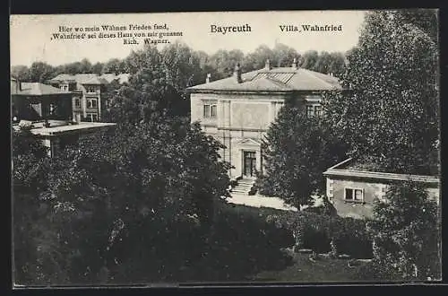 AK Bayreuth, Villa Wahnfried mit Garten