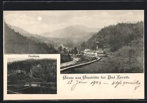 AK Glashütte / Bad Kreuth, Blick auf Ort und Forsthaus