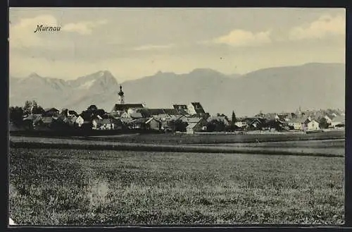 AK Murnau / Obb., Ortsansicht mit Bergpanorama