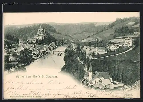 AK Hals b. Passau, Ortsansicht aus der Vogelschau