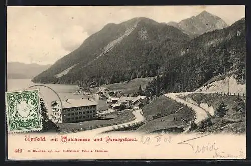 AK Urfeld / Walchensee, Ortsansicht mit Herzogsland