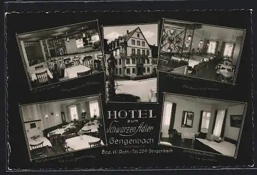 AK Gengenbach /Schwarzbach, Hotel Zum schwarzen Adler, Innenansichten