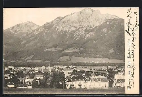 AK Bad Reichenhall, Teilansicht mit Kirche