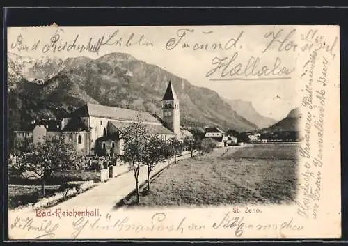 AK Bad-Reichenhall, Weg zur Kirche