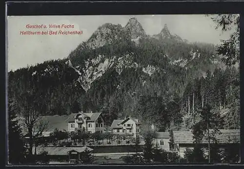 AK Hallthurm bei Bad Reichenhall, Gasthof und Villen Fuchs