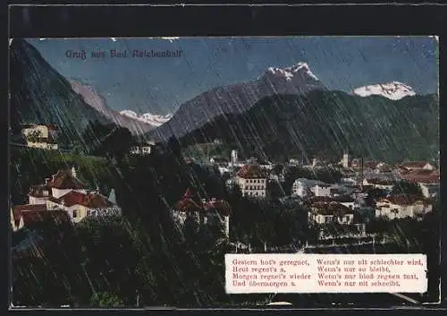 AK Bad Reichenhall, Teilansicht im Regen