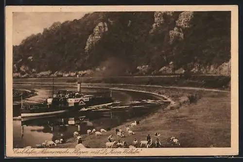 AK Carlshafen, Hannoversche Klippen mit Denkmal Kaiser Wilhelm