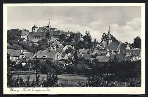 AK Iburg, Teilansicht mit Kirche und Schloss