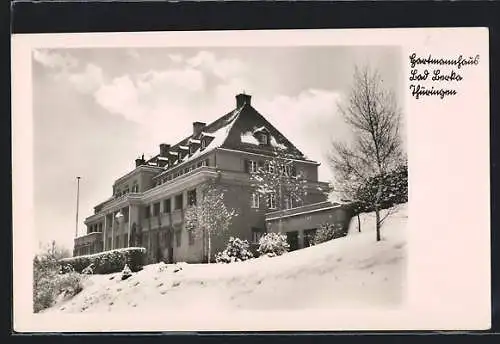AK Bad Berka /Thüringen, Hotel Hartmannshaus im Schnee