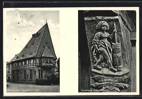 AK Goslar a. Harz, Brusttuch, Butterhanne