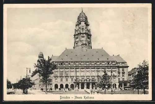 AK Dresden, Blick auf das Neue Rathaus